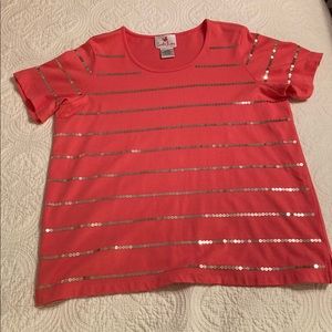 Women’s quacker factory sequined top in size large,